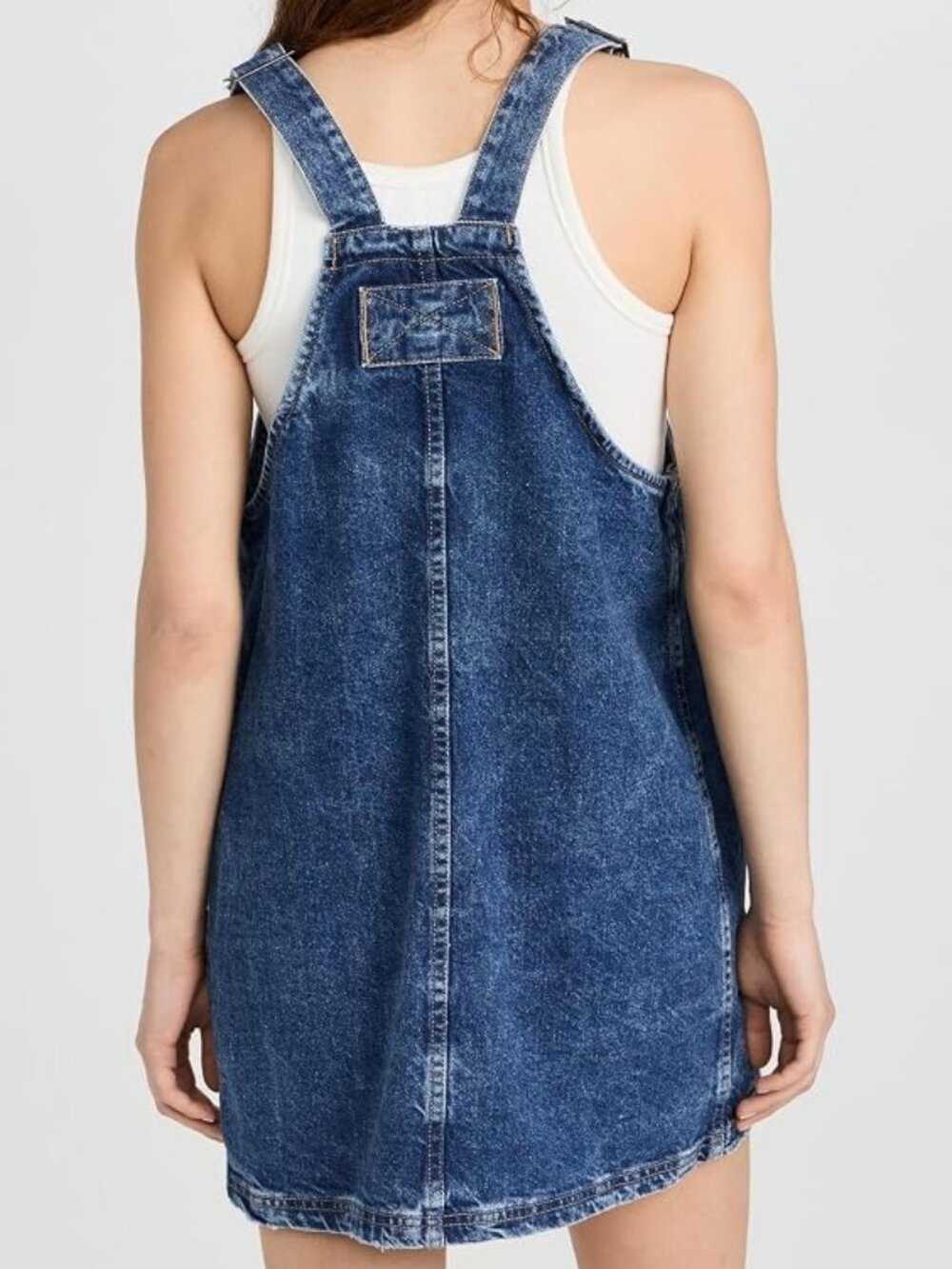 Free People Smock Mini Dress Denim Overalls - Sapphire Wash - Size Small - Picture 6 of 10